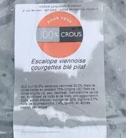 Cantidad de azúcar en Escalope viennoise courgettes ble pilaf