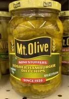 Suhkru kogus sees Mini stuffers kosher hamburger dill chips
