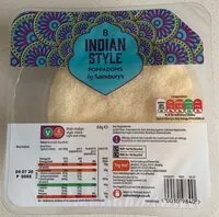 Sokerin määrä sisällä Indian style poppadoms