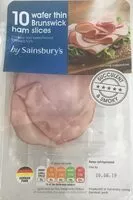 İçindeki şeker miktarı Sainsbury’s Wafer Thin Brunswick Ham slices