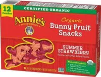 İçindeki şeker miktarı Annies organic summer strawberry bunny fruit snacks