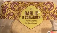 Sokerin määrä sisällä Garli & Coriander Poppadoms