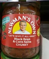 Suhkru kogus sees Newman's Own Black Bean & Corn Salsa, 473 ml, 2 unidades