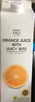 Количество сахара в Orange juice with juicy bits