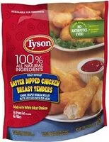 Jumlah gula yang masuk Tyson batter dipped chicken breast tenders