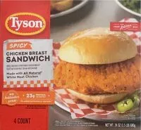 Jumlah gula yang masuk Spicy chicken breast sandwich