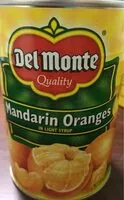 Suhkru kogus sees Del monte, mandarin oranges in light syrup