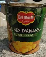 Sokerin määrä sisällä Cubes d'ananas au sirop léger