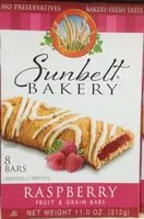 入っている砂糖の量 Sunbelt bakerys raspberry fruit grain bars bars