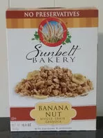 入っている砂糖の量 Banana nut whole grain granola with bananas & almonds