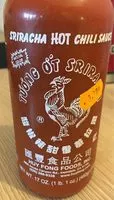 中的糖分和营养成分 Siracha hot chilli sauce