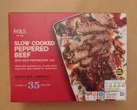 Suhkru kogus sees Slow cooked tender peppery british beef