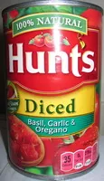 İçindeki şeker miktarı HUNTS Diced Tomatoes With Basil Garlic And Oregano, 14.5 OZ