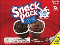 入っている砂糖の量 Chocolate fudge and chocolate swirl pudding cups