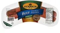 Suhkru kogus sees Naturally hardwood smoked skinless beef sausage, hardwood smoked