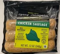 Suhkru kogus sees Spicy Jalapeño Chicken Sausage
