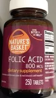 Jumlah gula yang masuk Folic Acid 800 MCG