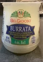 Amount of sugar in Burrata