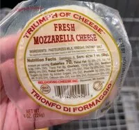 Amount of sugar in Fresh Mozzarella Cheese