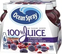Quantité de sucre dans Juice cranberry concord grape