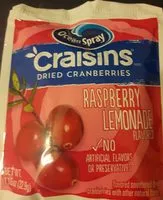 Suhkur ja toitained sees Craisins