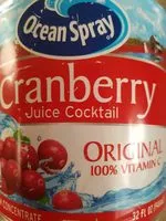 Quantité de sucre dans Juice Cocktail, Cranberry