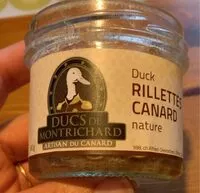 入っている砂糖の量 Rillettes de canard nature