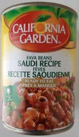 Sucre et nutriments contenus dans California garden