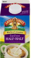 Sokerin määrä sisällä Land o lakes half and half fat-free