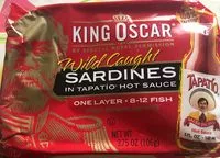 Sucre et nutriments contenus dans King oscar