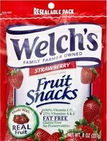 Cantidad de azúcar en Strawberry fruit snacks