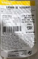 Sokerin määrä sisällä Lasaña de verduras