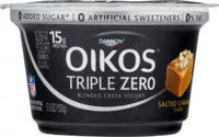 Количество сахара в Dannon oikos blended greek nonfat yogurt triple