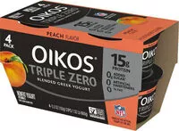 Количество сахара в Oikos triple zero peach flavored blended greek yogurt