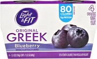 Количество сахара в Dannon Light + Fit Blueberry Yogurt 4pk