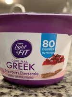 Sokerin määrä sisällä Dannon light & fit greek nonfat yogurt strawberry cheesecake