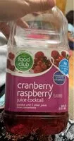 Sokerin määrä sisällä Craberry Raspberry Flavored Juice Cocktail Blended