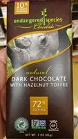 Sugar and nutrients in Endangered species chocolate