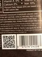 Sugar and nutrients in The endangered species chocolate co