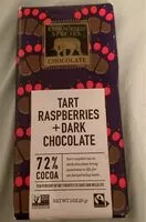 Suhkru kogus sees Tart raspberries+dark chocolate