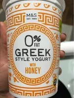 Cantidad de azúcar en Yogurt greek style 0% with honey