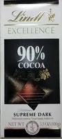 Suhkru kogus sees 90% cocoa dark chocolate