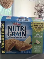 Suhkru kogus sees Kelloggs soft baked apple cinnamon breakfast