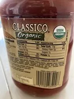 Sugar and nutrients in Classico organic