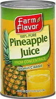 Suhkru kogus sees 100% Pure Pineapple Juice
