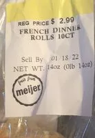 Jumlah gula yang masuk French dinner rolls