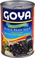 Jumlah gula yang masuk Foods reduced sodium black bean soup
