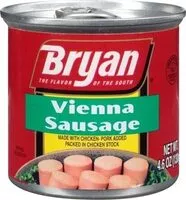 İçindeki şeker miktarı Vienna Sausage, Chicken-Pork