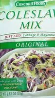Cantidad de azúcar en Concord foods cole slaw mix