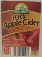 入っている砂糖の量 100% Apple Cider